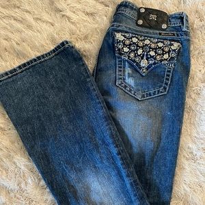 Miss Me Mid-Rise Boot Cut Jeans Size 31 with 34” inseam